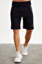 201759 Navy Blue Men's Shorts with Pocket Embroidery Detail