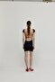 Women's Black Color Backless Short Sleeve Dress - 5