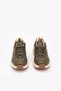 Green Lace-Up Lightweight Thick Sole Women's Sneaker Sports Shoes - 3