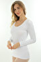 Long Sleeve U-Neck Slim Fit Women's Bodysuit T-Shirt 2041-Cotton Stretch Fabric Bodysuit - 3