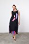 Schık Women's Summer Loose Sleeveless Comfortable Printed Dress