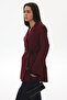 Oversize Burgundy Blazer with Side Slits - 5