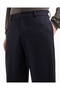 Men's Straight Leg Fixed Waist Chino Navy Blue Trousers - 3