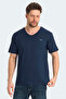 Krakker Men's V-Neck Navy Blue T-Shirt - 6