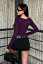 Women's Plum Princess Collar Blouse - 5
