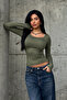 Women's Khaki Princess Collar Blouse