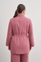 Belted Front Buttoned Woven Cap - 6