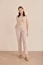 Detailed Woven Carrot Trousers with Elastic Waist