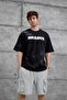 Men's T-Shirt Brabus Written Black Oversize Printed Crew Neck Thick Cotton Fabric - 2