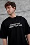 Men's T-Shirt Remedy Crew Written Black Oversize Printed Crew Neck Thick Cotton Fabric - 4