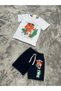 3-6 Years Old Boy's Suit with Printed Shorts - 4