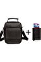 Men's Leather Mechanism Wallet and Casual Shoulder Handbag - Black