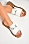 U 291099303   White Genuine Leather Women's Slippers - 2