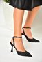 U 676335204   Black Fabric Thin Heeled Women's Evening Dress Shoes - 3