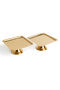 Luxury 2-Piece Square Gold Standing Cake, Pastry, Cookie, Dessert, Catering, Dowry Presentation Serving Stand - 4