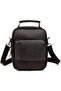 Men's Leather Mechanism Wallet and Casual Shoulder Handbag - Black - 3