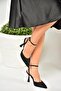 U 676335204   Black Fabric Thin Heeled Women's Evening Dress Shoes