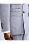 Italian style slim fit striped jacket pants suit gray T9945 - 7