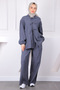 Anthracite Front Tie Kimono Pants Suit - 2