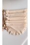 100% Cotton Raw Linen Scallop Frilly Bohemian Placemat Set of 6 40 cm Beige Color - 6