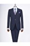 Italian Style Slim Fit Men Jacket Vest Pants Suit Navy Blue T9023 - 6