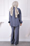 Anthracite Front Tie Kimono Pants Suit - 3