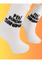 Unisex Socks Lettering Colorful Comfortable Patterned Fun and Stylish Custom Designs White College Socks - 5