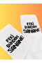 Unisex Socks Lettering Colorful Comfortable Patterned Fun and Stylish Custom Designs White College Socks - 7