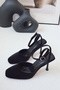 Dupe Square Toe Back Open Stiletto Evening Dress Heeled Women's Shoes - 6
