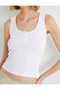 Corded Athlete U-Neck Thick Strap Snap Button Cotton - 5