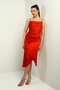 Women's Rope Strap Draped Lined Asymmetrical Midi Dress - 2