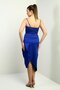Women's Rope Strap Draped Lined Asymmetrical Midi Dress - 4