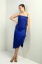 Women's Rope Strap Draped Lined Asymmetrical Midi Dress