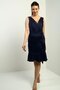 Women's Double Breasted Lapel Lined Front Draped Front Flounce Satin Short Dress