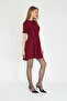 Burgundy Flounce Short Dress / Sevde Ugur - 7