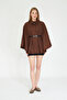 Brown Belted Trench Coat Poncho / Sevde Ugur - 4
