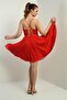 Women's Rope Strap Back Tie Front Window Lined Chiffon Short Flared Dress - 4