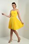 Women's Rope Strap Back Tie Front Window Lined Chiffon Short Flared Dress - 2