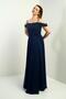 Women's Rope Strap Skirt Flared Lined Long Glitter Dress - 3