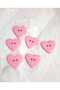 Polyester Heart Pink Button 2.5 Cm1 Pack 6 Pieces - 4