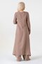 Muslin Fabric 100% Cotton Hijab Tunic with Side Slits - Mink - 5