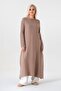 Muslin Fabric 100% Cotton Hijab Tunic with Side Slits - Mink