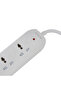 Epsilon 3 Way Extension Socket- ES1109/ 2 m Cord,| White, Two-Year Warranty - 3