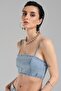 Women's Pasted Stone Design Denim Crop - 2