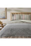Taç Ranforce Double Personalized Quilted Bedding Set Breeze Gray