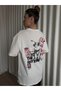 Rabbit Printed Oversize T-Shirt White Color - 4