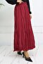 Elastic Waist Crinkle Skirt Burgundy 3435 - 3