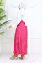 Elastic Waist Crinkle Skirt Fuchsia 3435 - 5