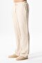 Elastic Waist Double Pocket Striped Muslin Summer Trousers Striped Cream Çzglkrm - 5