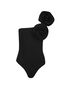 Flora Rose Detailed Sleeveless Black Bodysuit - 2